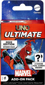 UNO Ultimate Marvel Card Game Add-On Pack with Spider-Man Character Deck & 2 Collectible Foil Cards