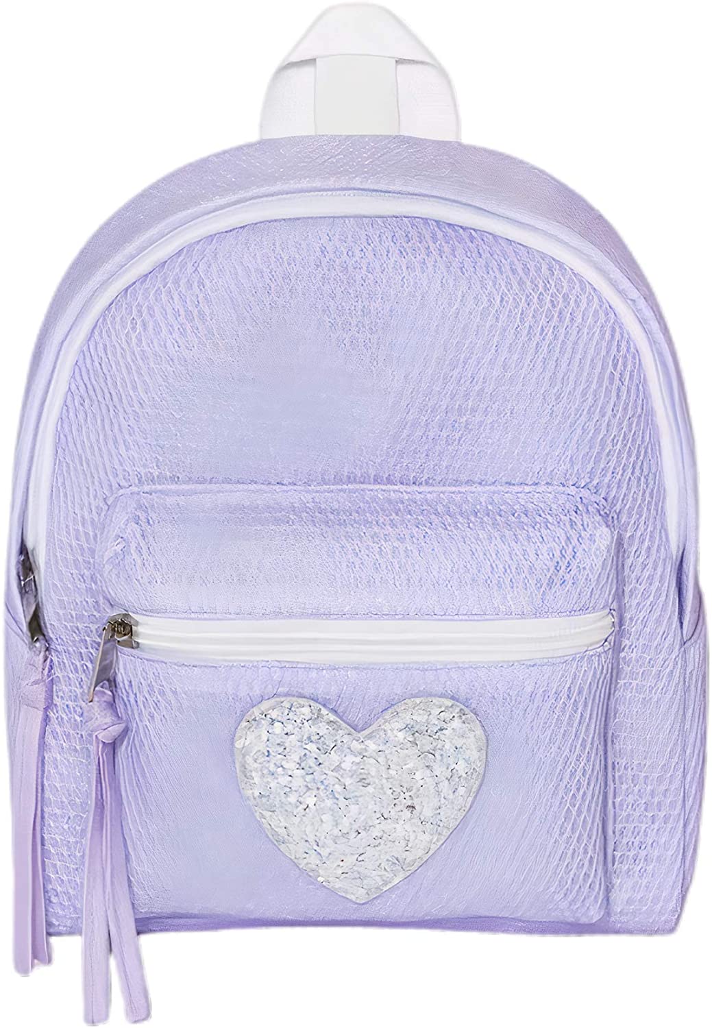 Ls- Girls' Heart Sequin Applique Solid Purple Lavender Mini Backpack Purse Handbag - Cat & Jack