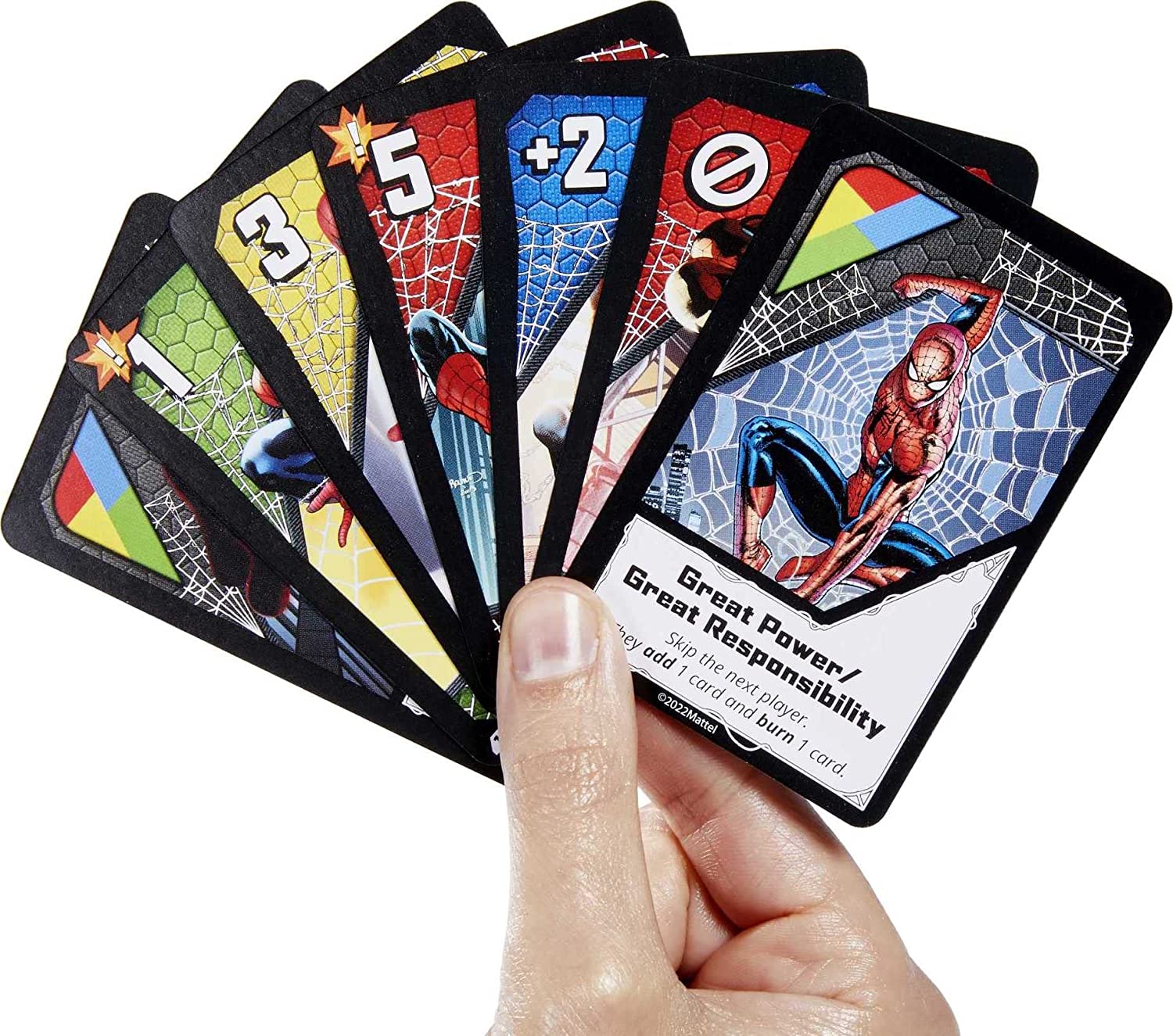 UNO Ultimate Marvel Card Game Add-On Pack with Spider-Man Character Deck & 2 Collectible Foil Cards