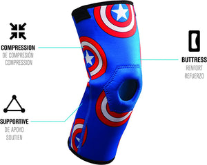 DonJoy Advantage Kids Patella Knee Sleeve Featuring Marvel - Spiderman or Captain Marvel