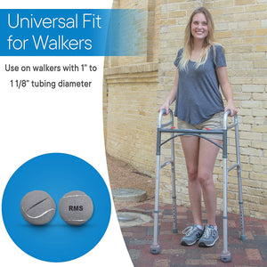 RMS Walker Glide Balls - A Set of 2 Balls with Precut Opening for Easy Installation, Fit Most Walkers (Grey),2 Count (Pack of 1)