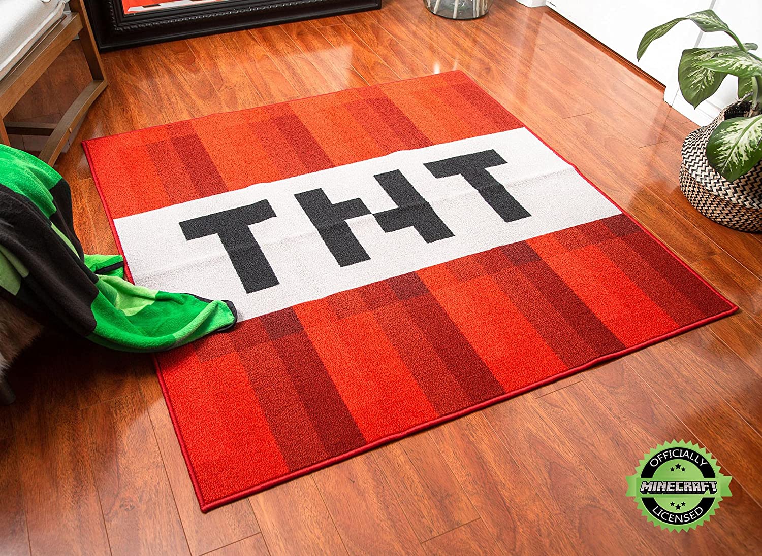 Minecraft Red TNT Block Square Area Rug 52 x 52 Inches