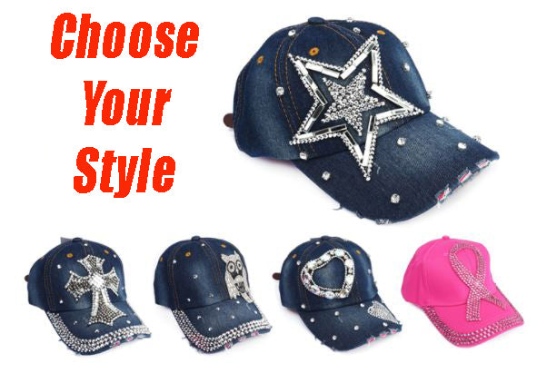 RHINESTONE BLING HAT