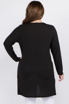 Women's Long Sleeve Knit Wrap Cardigan with Pockets