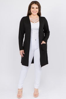 Women's Long Sleeve Knit Wrap Cardigan with Pockets