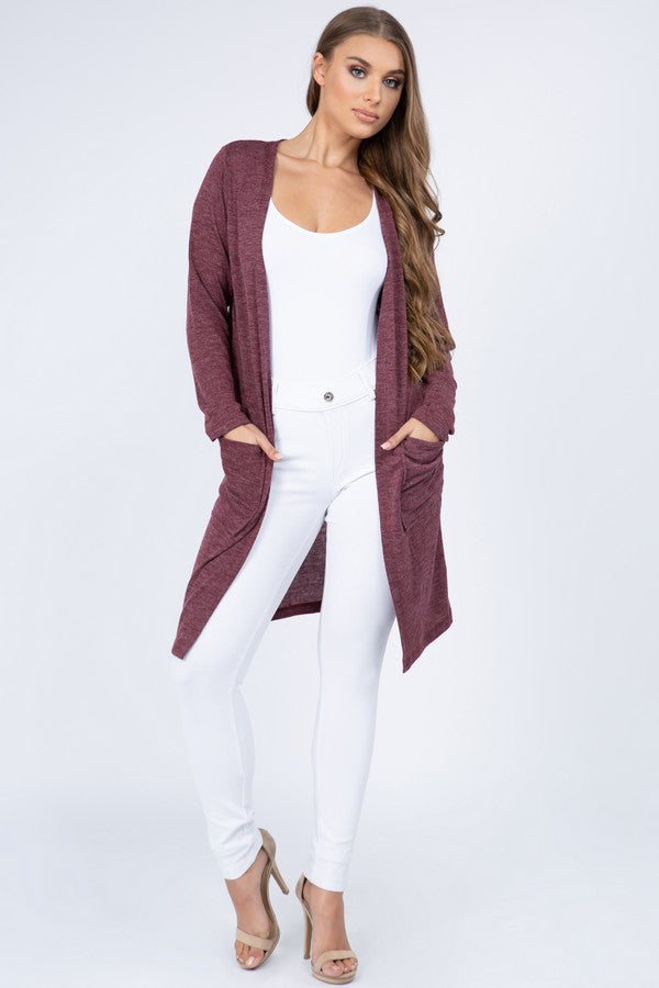 Womens long burgundy clearance cardigan
