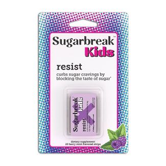 Sugarbreak Resist Kids Vegan Strip to Curb Sugar Cravings - Berry Mint - 20ct