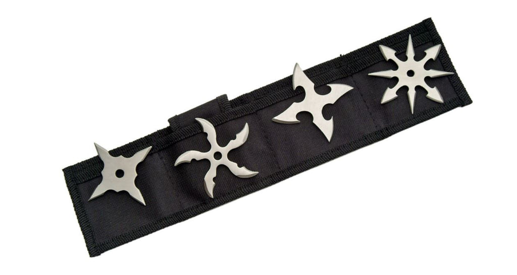 NINJA SILVER THROWING STAR SET