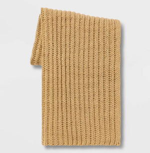 Chunky Knit Throw Blanket - Threshold 50"x 60" Gold Tan