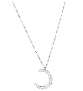 Simple Tiny Necklace for Women Moon Pendant silver or gold