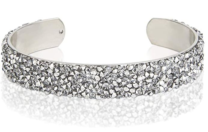 UNE DOUCE Rhinestone Bangle Bracelet for Women (Choose Your Color)