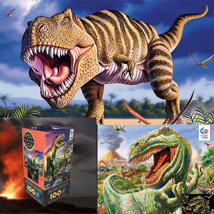 Ceaco 100 Piece Dinosaur Puzzle, Glow in The Dark -Made in the USA - (Various Designs)