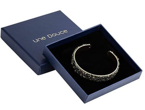 UNE DOUCE Rhinestone Bangle Bracelet for Women (Choose Your Color)