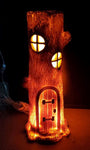 12" Lighted Tree House, Natural