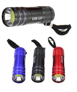COB LED METAL FLASHLIGHT Batteries Included