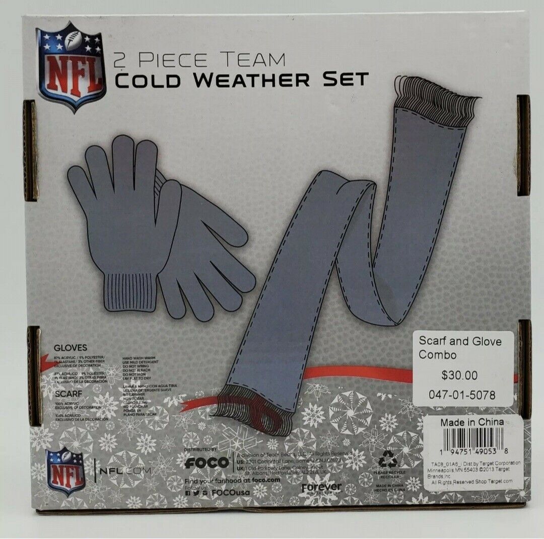 LS - LICENSED NFL TEXANS MEN'S COLD WEATHER SET TEAM GLOVES AND SCARF