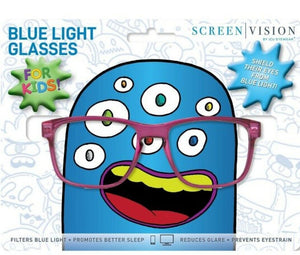 ICU Eyewear Kids Screen Vision Blue Light Filtering Square Oval Glasses Purple
