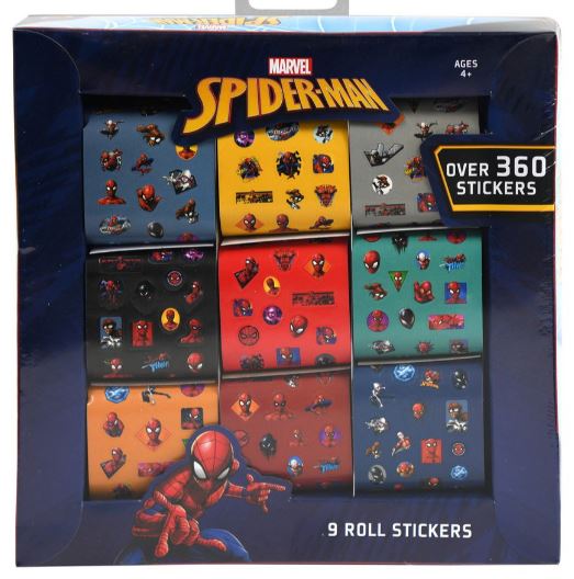 Spiderman 9 Roll Sticker Box With 360+ Stickers