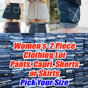 Women's 2 Piece Clothing Lot -Pants, Capris, Shorts, Skirts - Pick your size - All Brand New